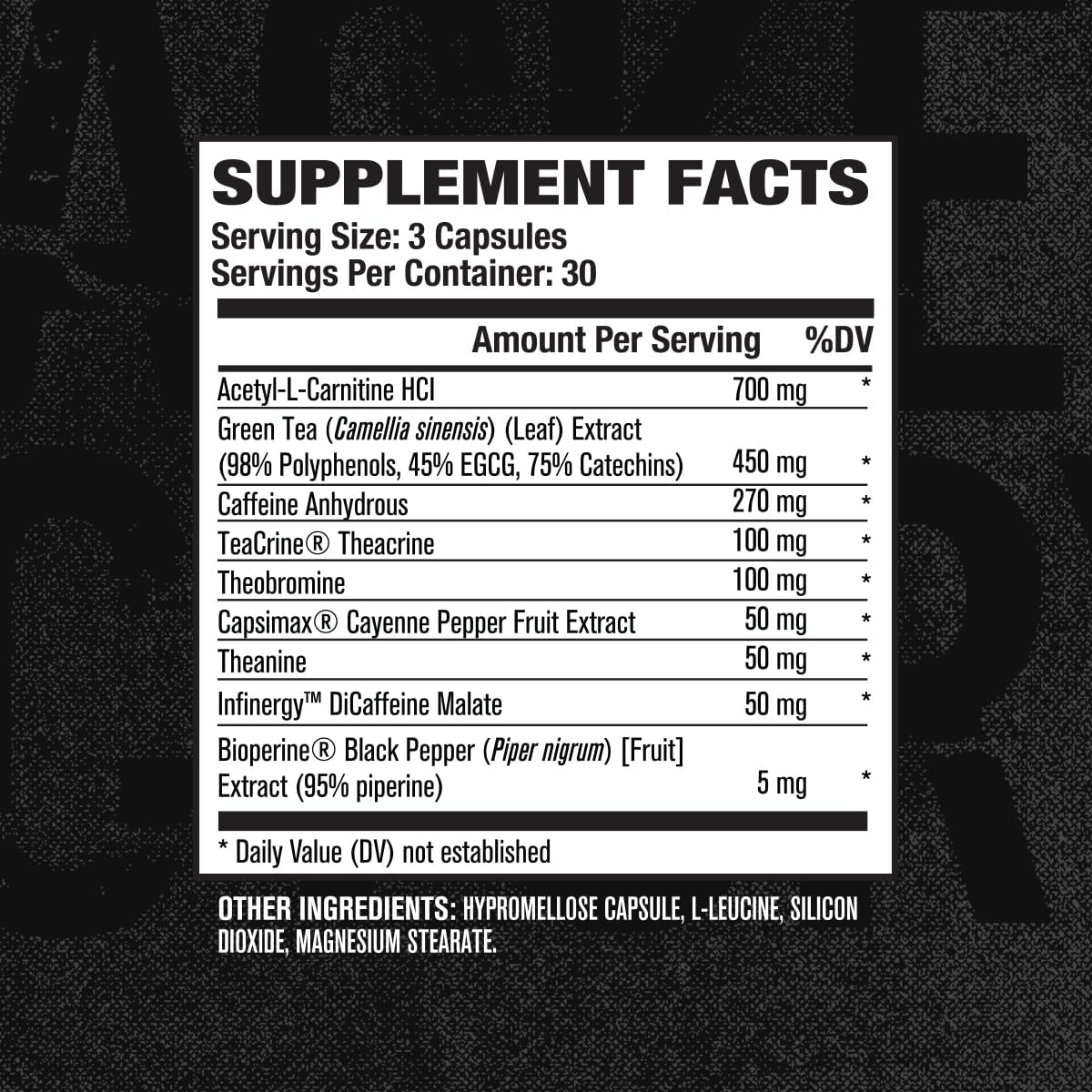 Jacked Factory Burn XT Black Thermogenic Fat Burner - Weight Loss Supplement, Appetite Suppressant, Nootropic Energy Booster | TeaCrine