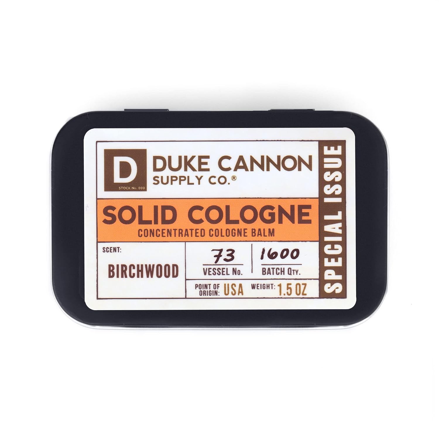 Duke Cannon Solid Cologne for Men, Bourbon Scent, Concentrated Balm, 1.5 oz | Woodsy charred oak barrel aroma inspired by classic bourbon craftsmanship