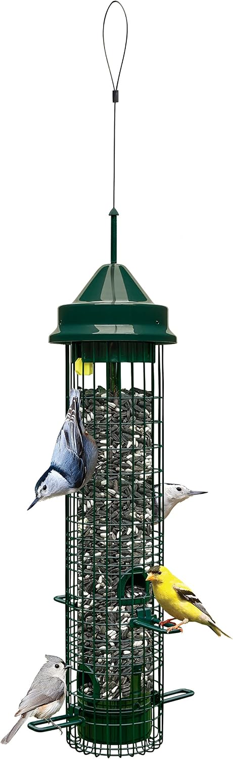 Squirrel Buster Classic Squirrel-proof Bird Feeder w/4 Feeding Ports, 2.4-pound Seed Capacity | Four feeding ports, weight-sensitive closure