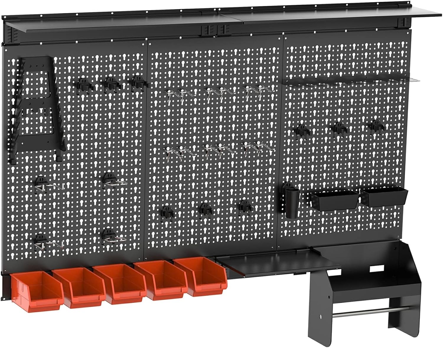TORACK Pegboard Wall Organizer Kit 48x24 in, Garage Metal Tool Pegboard
