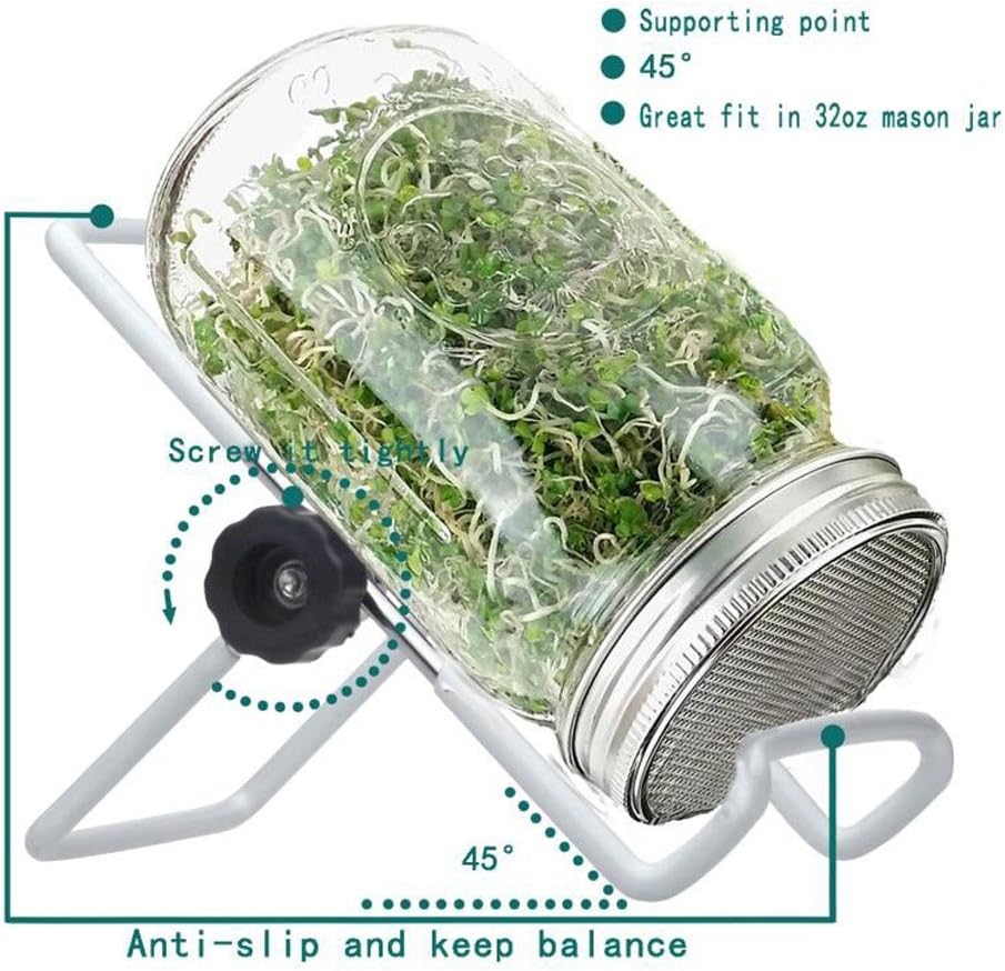 Stainless Steel Sprouting Stands, Sprouting Holder for 32 OZ Mason Jar Lid Holder. Used to make Sprouts, Broccoli