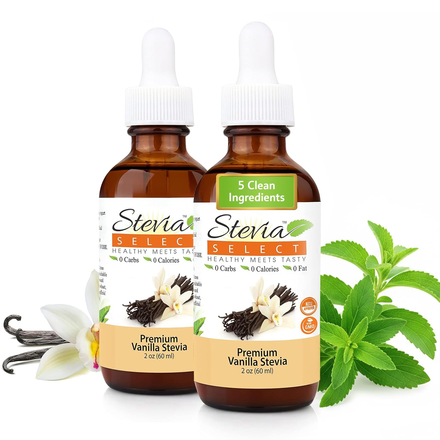 Stevia Select Hazelnut Flavored Liquid Stevia – Zero Calorie Coffee, Tea, Drink & Baking Sweetener, All-Natural, No Erythritol, Keto-Friendly Sugar Alternative, 300 Servings – 2 Oz (1 Pack)