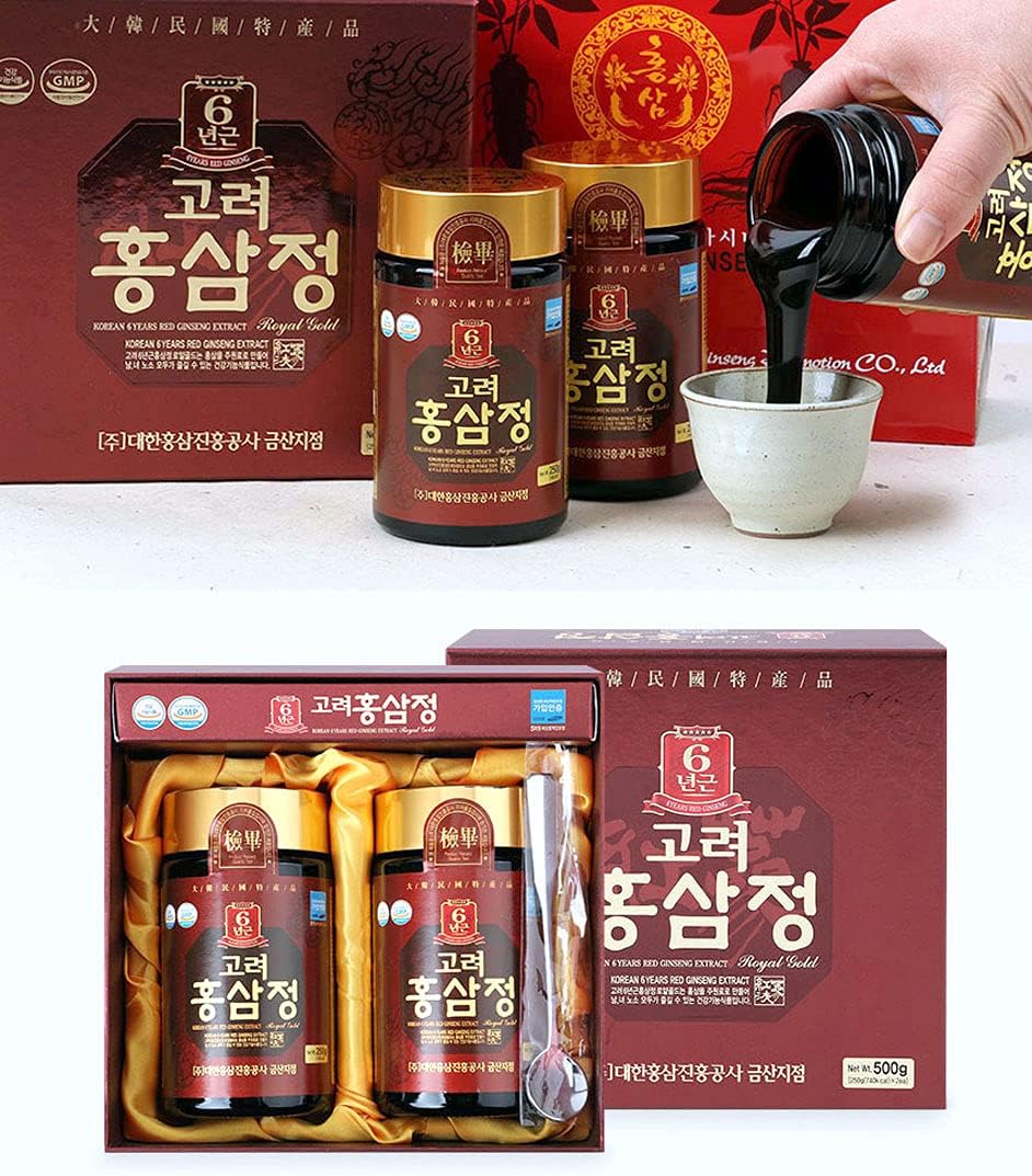 (250g (8.8oz) x 2 Bottles per Box) Korean 6 Years Root Red Ginseng Extract, Saponin, Panax