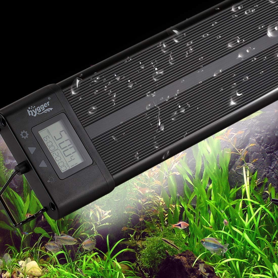 hygger Aquarium Programmable LED Light, for 30~36in Long Full Spectrum Plant Fish Tank Light with LCD Setting Display, 7 Colors