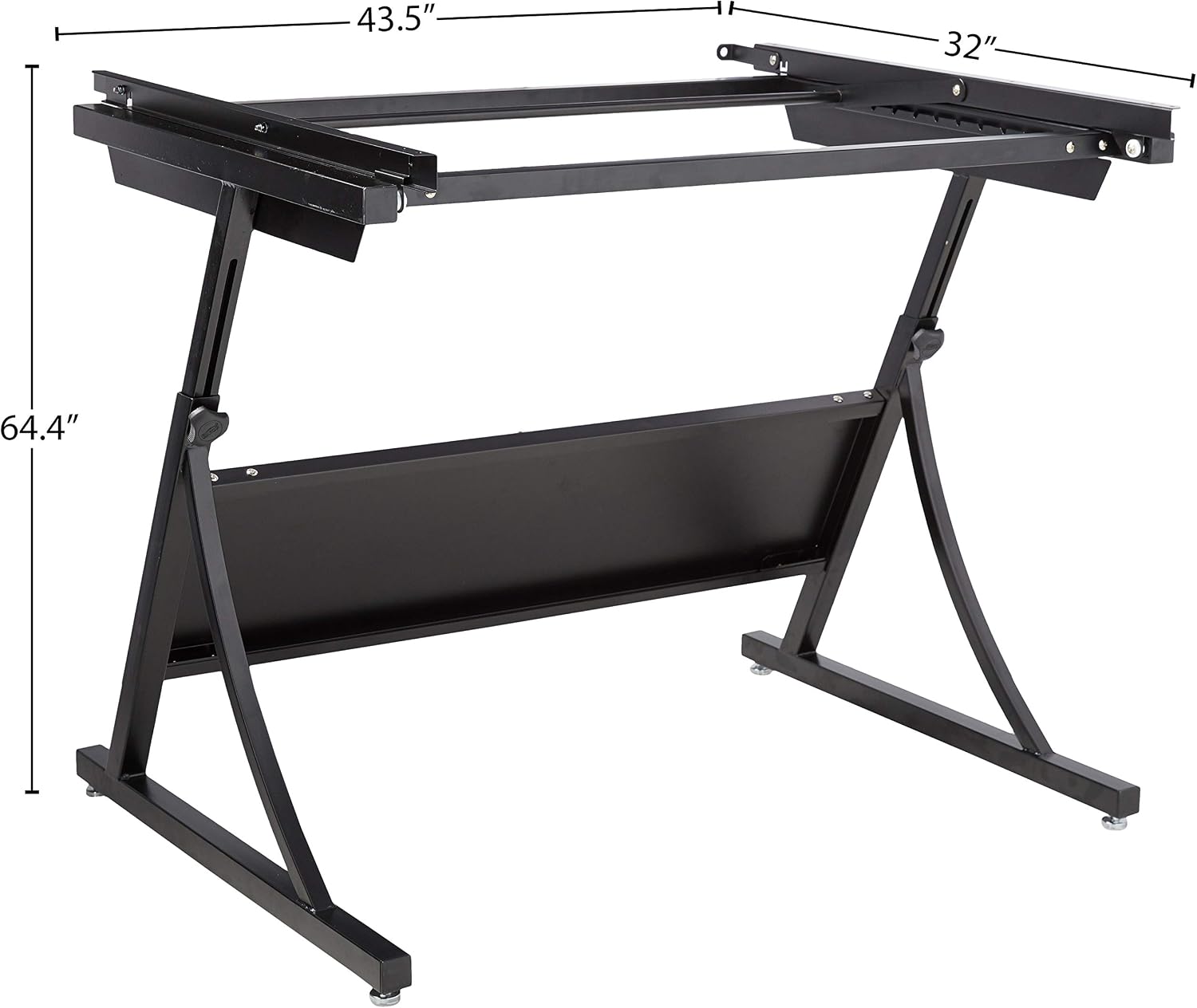 Safco 3957 PlanMaster Height-Adjustable Drafting Table for use with 3948, 3951 Table Top (Sold Separately), Black