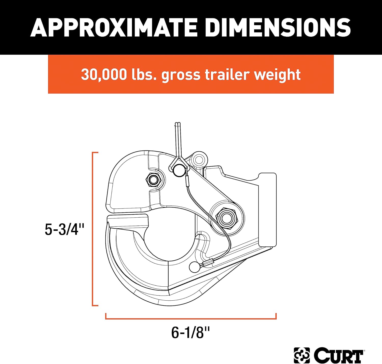 Curt Manufacturing 48215 15 Ton Gtw - Regular Pintle Forged