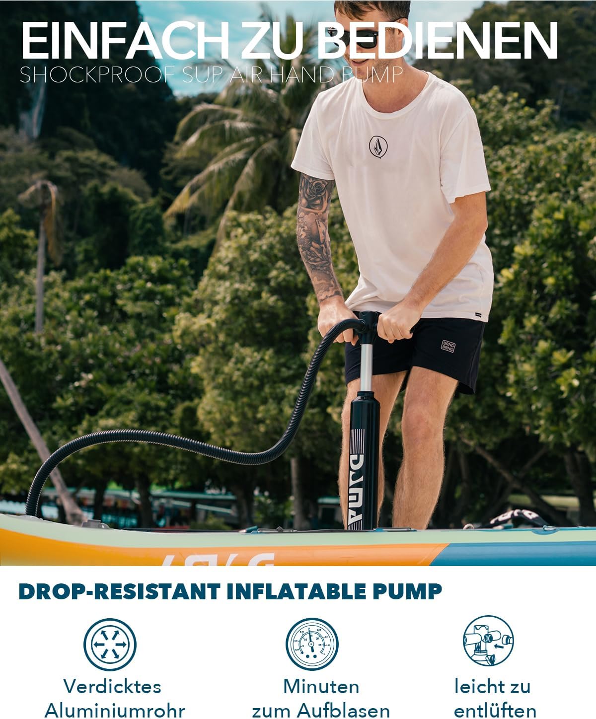 DAMA Inflatable Stand Up Paddle Boards for Adults w/Sup Board Accessories Hand Pump 4pcs Kayak Floating Paddle | Wide Stance