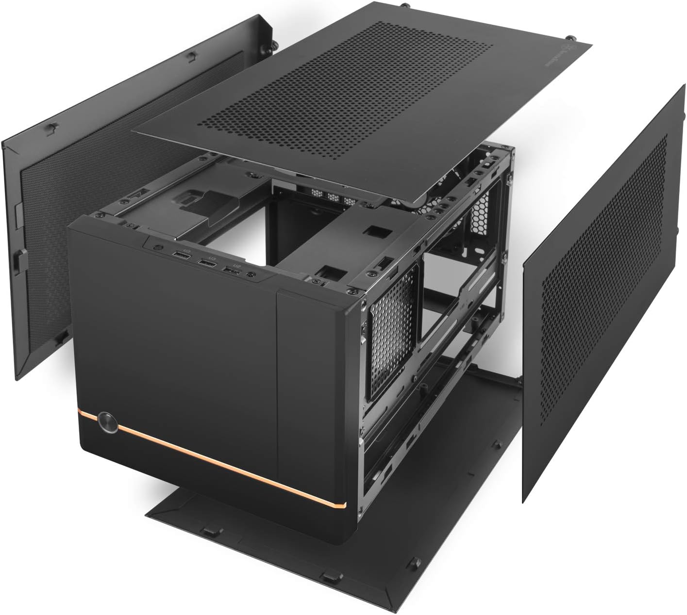 Silverstone Technology SUGO 14, SG14, Black, Mini-ITX Cube Chassis, Supports 3 Slot Full Length GPUs/ATX PSU / 240mm AIO, 4 Removable Panels