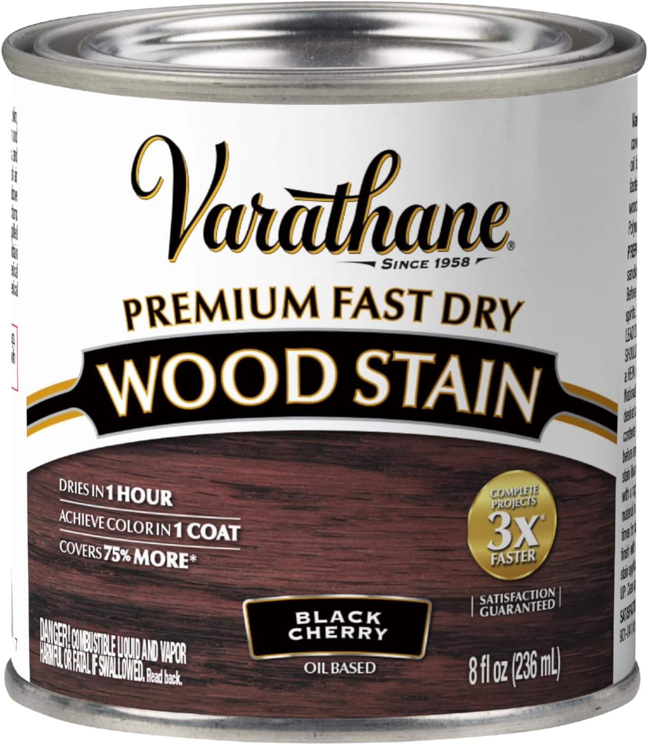 Varathane Premium Fast Dry Weathered Gray Wood Stain | Oil-Based, 1 Coat Color, 1 Hour Dry Time, Interior Wood Stain, Furniture, Cabinets, Doors, Covers Up to 275 Sq Ft, Quart