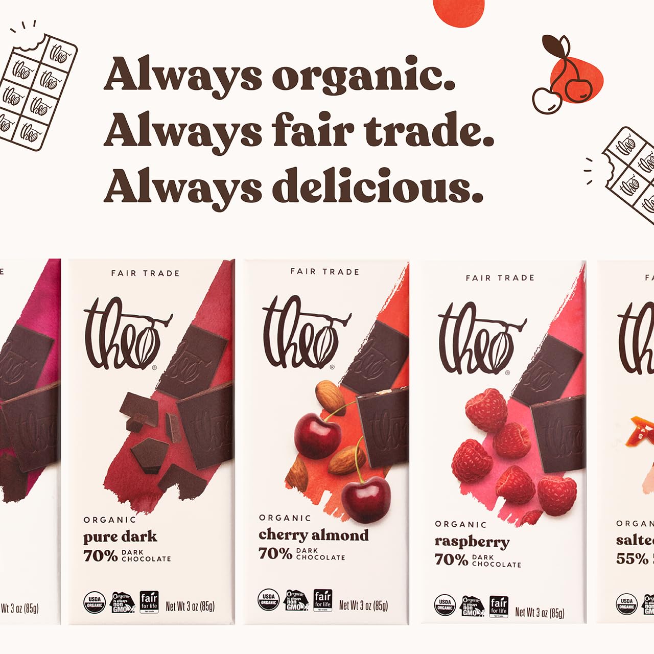 Theo Mint Organic Dark Chocolate Bar, 70% Cacao, 1 Bar | Vegan, Fair Trade