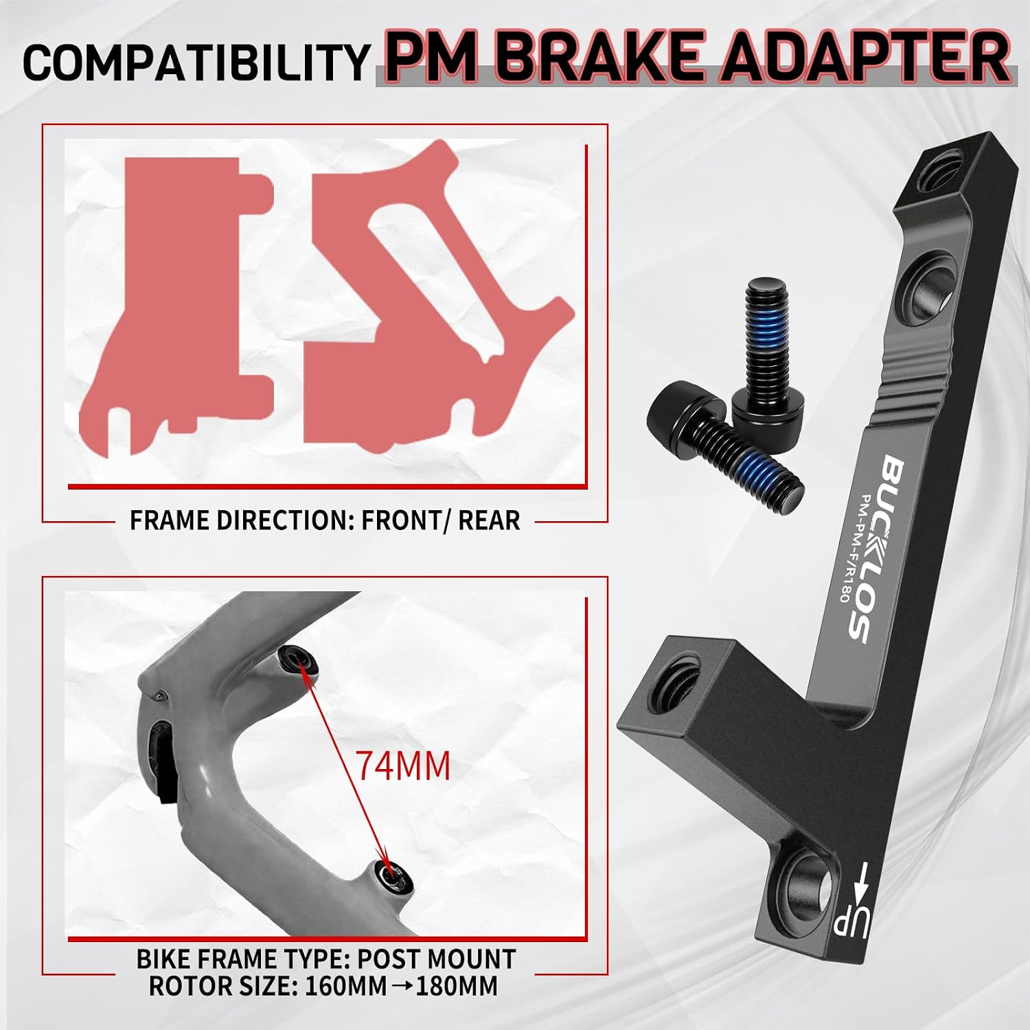 BUCKLOS MTB is Frame Rear 180mm Disc Brake Caliper Mount Adapter Parts