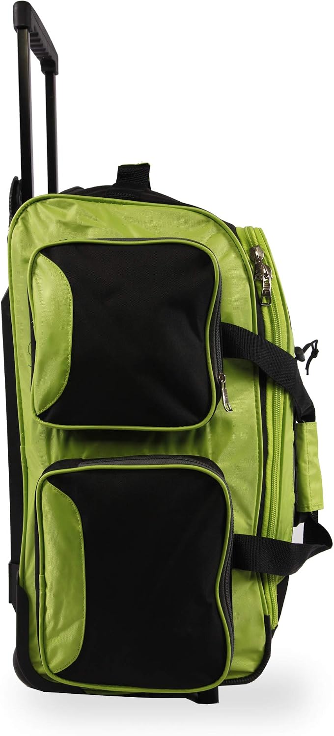 Fila 22" Lightweight Carry On Rolling Duffel Bag, Neon Lime, One Size