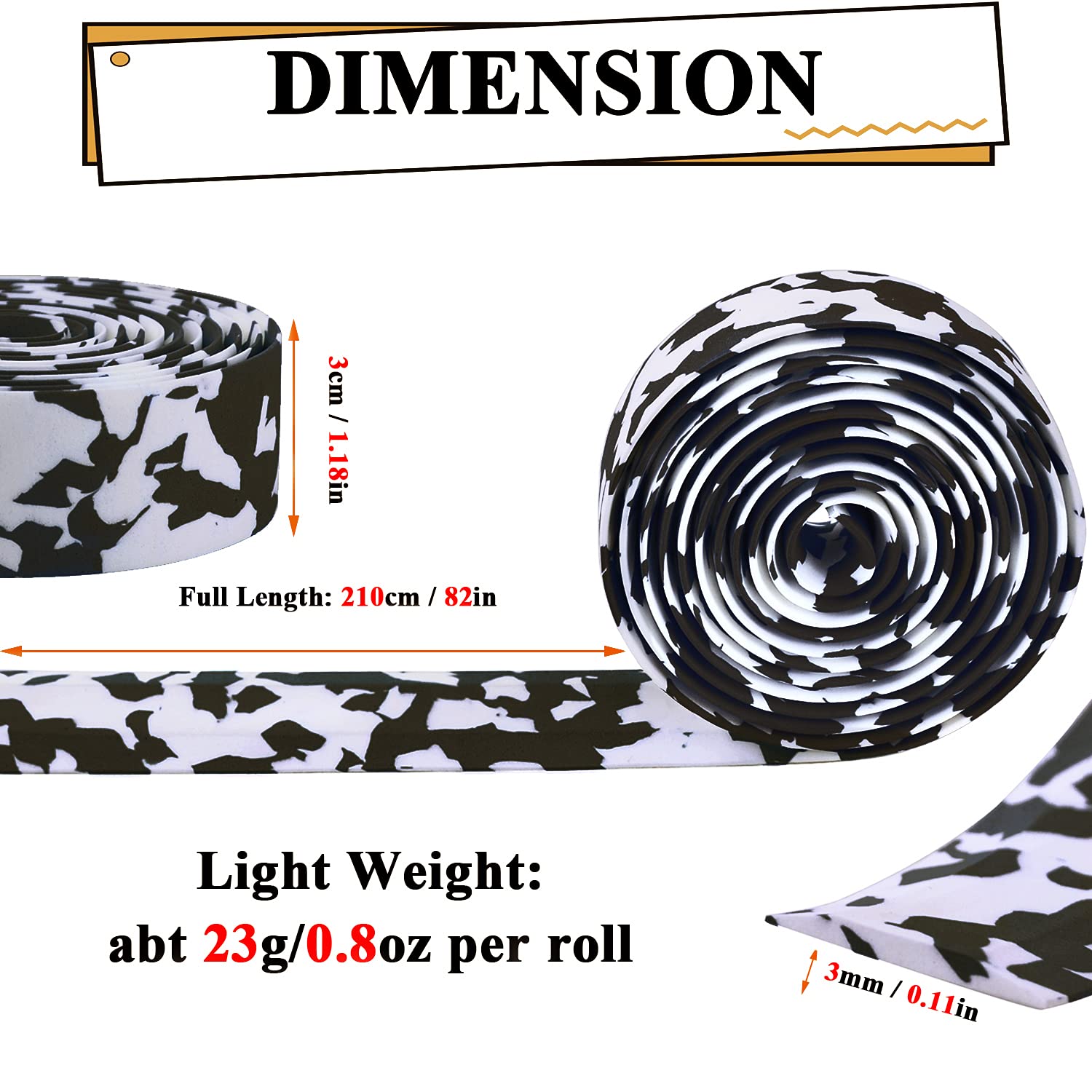 KINGOU White & Blue Camouflage EVA Road Bike Handlebar Tape Cycling Bar Tapes - 2PCS Per Set