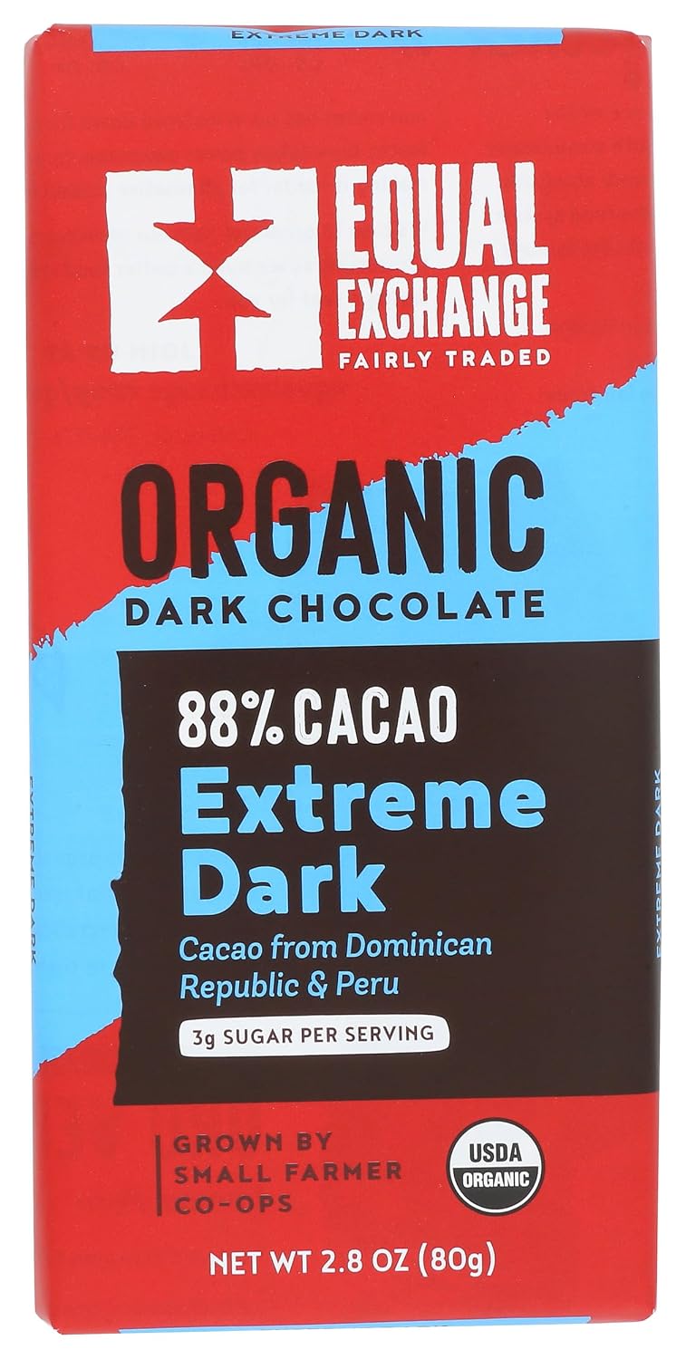 Equal Exchange, Chocolate Bar Extreme Dark Organic, 2.8 Ounce