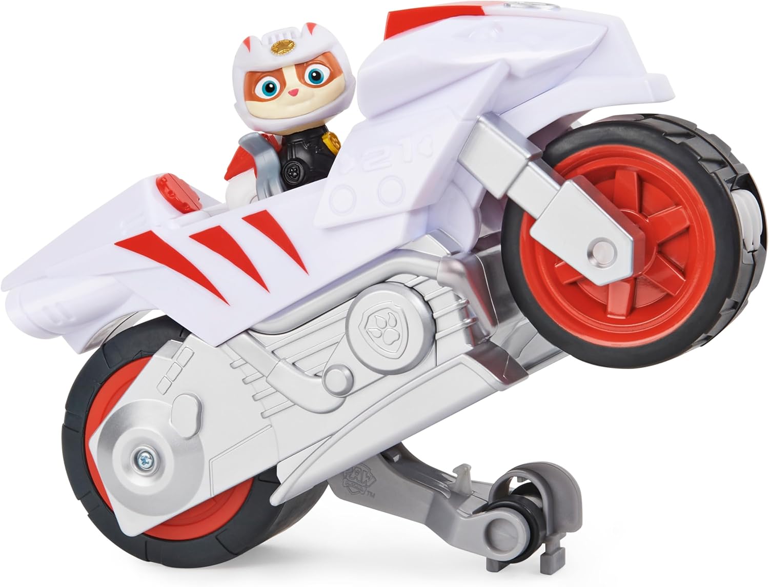PAW Patrol, Moto Pups Wildcat’s Deluxe Pull Back Motorcycle Vehicle with Wheelie Feature and Toy Figure