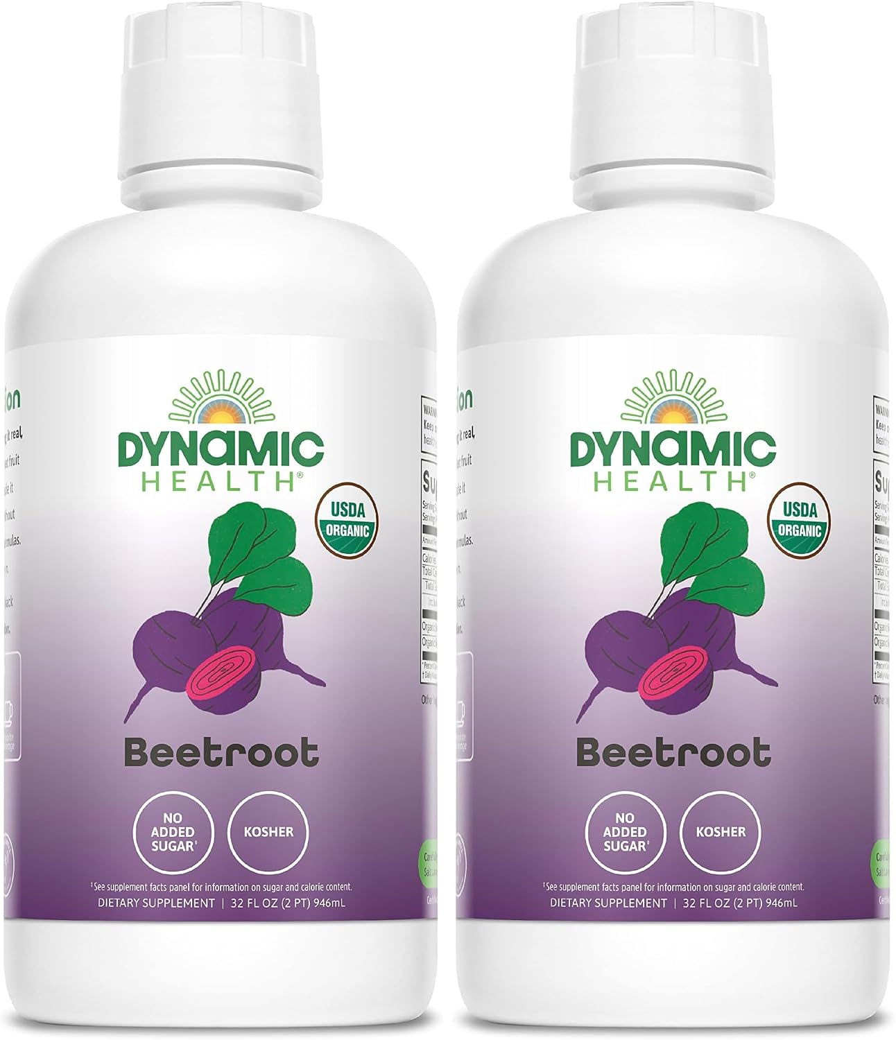 DYNAMIC HEALTH Organic Beetroot Juice Concentrate, 32 fl oz | Circulation, Energy & Endurance Support - No Added Sugar - 31 Servings - Gluten Free, BPA Free