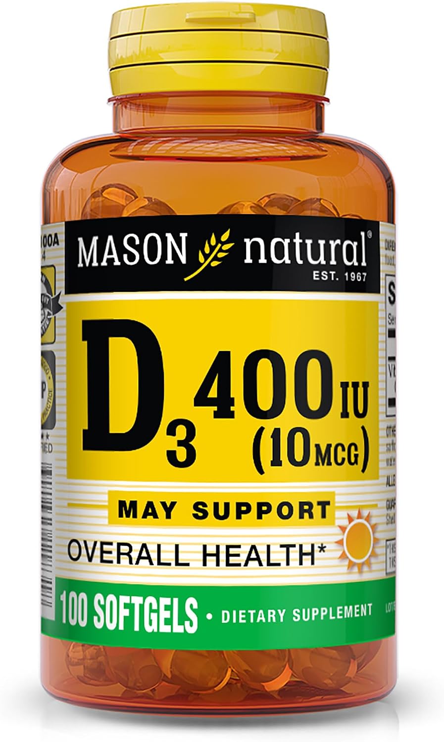 MASON NATURAL Vitamin D3 2000 IU Ultra Strength, 180 Day Supply