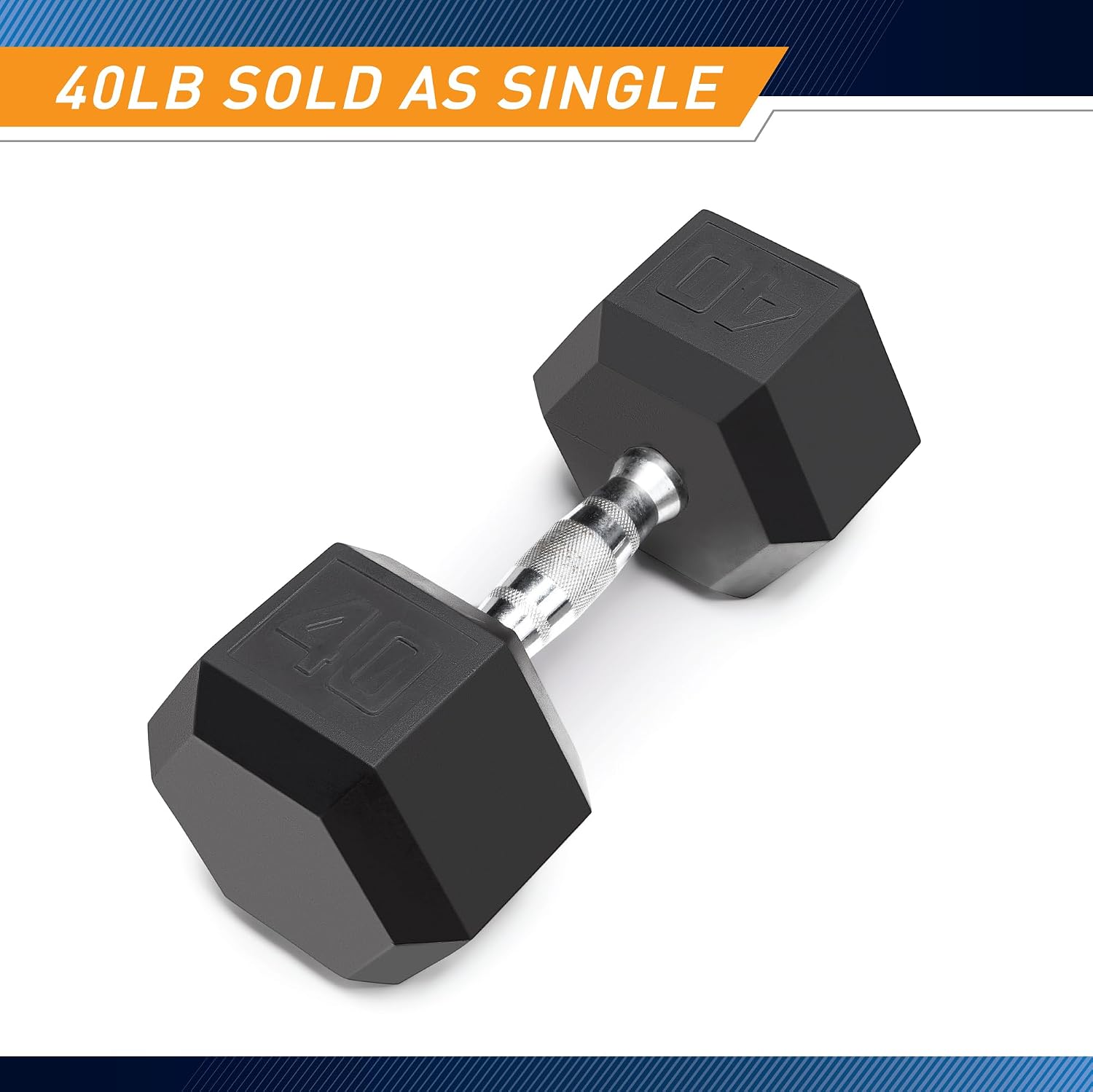Marcy Classic Rubber Hex Dumbbell with Knurled Grip for Strength Training and Bodybuilding, 5lb - 50lb Single Dumbbell for Exercise & Fitness, Sold Individually