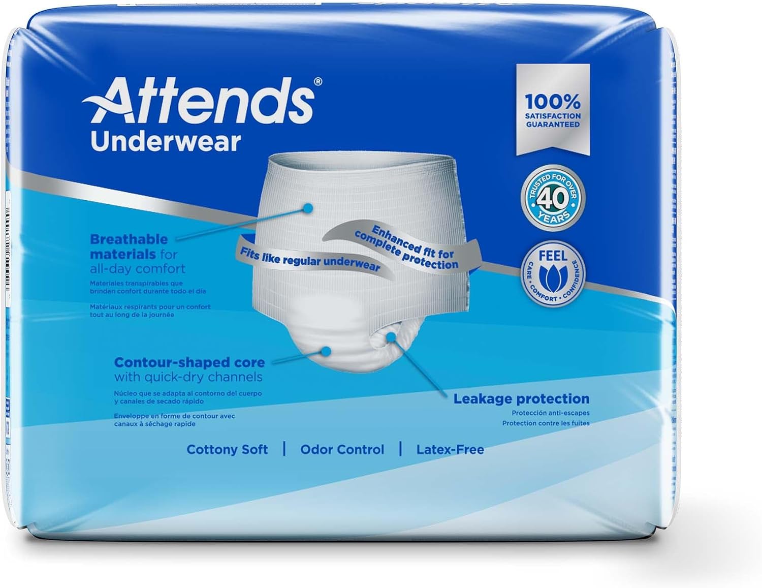 Attends Adult Absorbent Underwear, Medium, AP0720, Maximum, 80 ct | Disposable Pull-On Diapers with Tear-Away Sides and Breathable Waistband