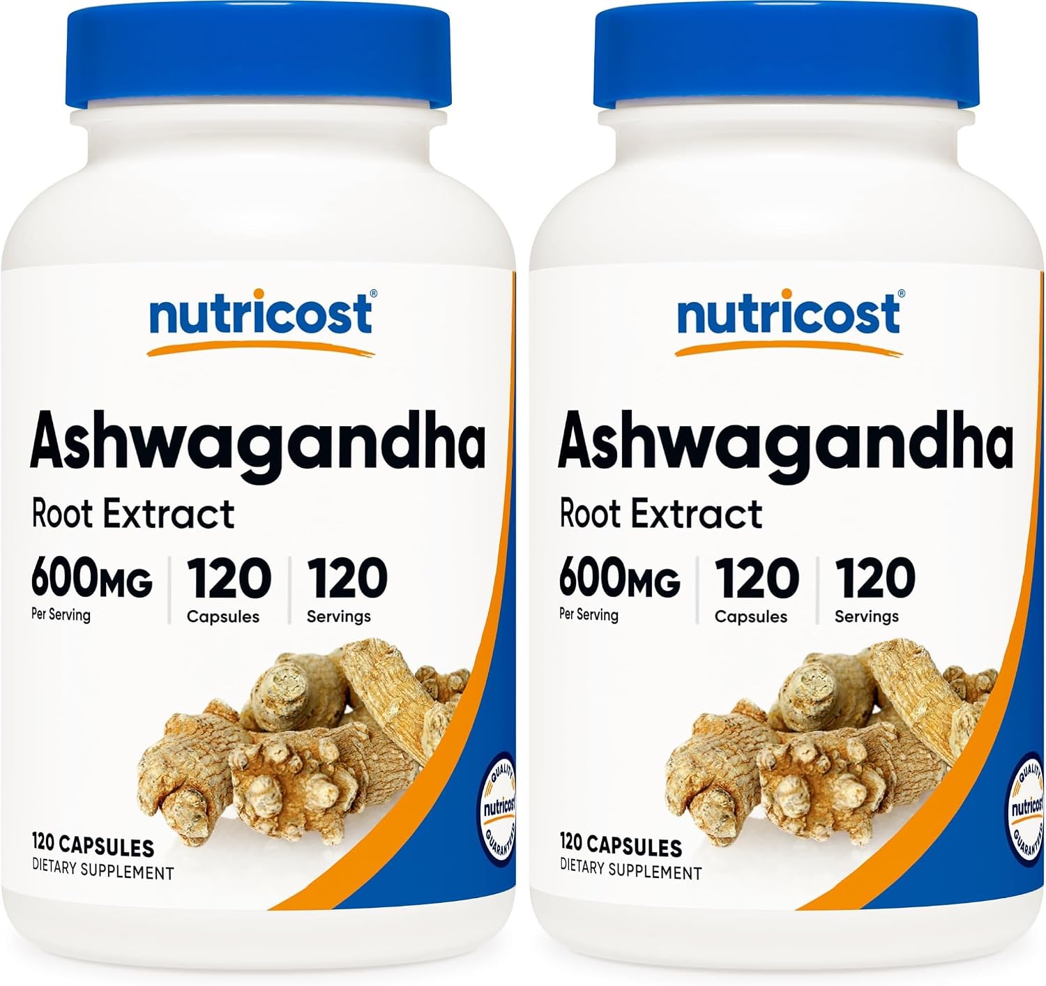 Nutricost Ashwagandha Herbal Supplement 600mg, 120 Capsules, Gluten-Free | Vegetarian, GMO-Free, Ashwagandha Root