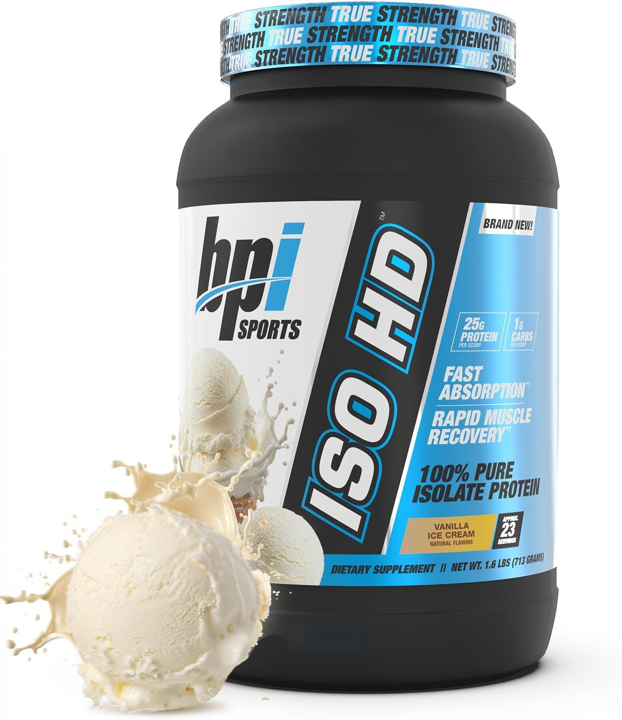 BPI Sports ISO HD Isolate Protein Powder – 100% Whey Isolate, Protein Powder for Muscle Gain - Chocolate Brownie, 5.4 Pounds - 69 Servings