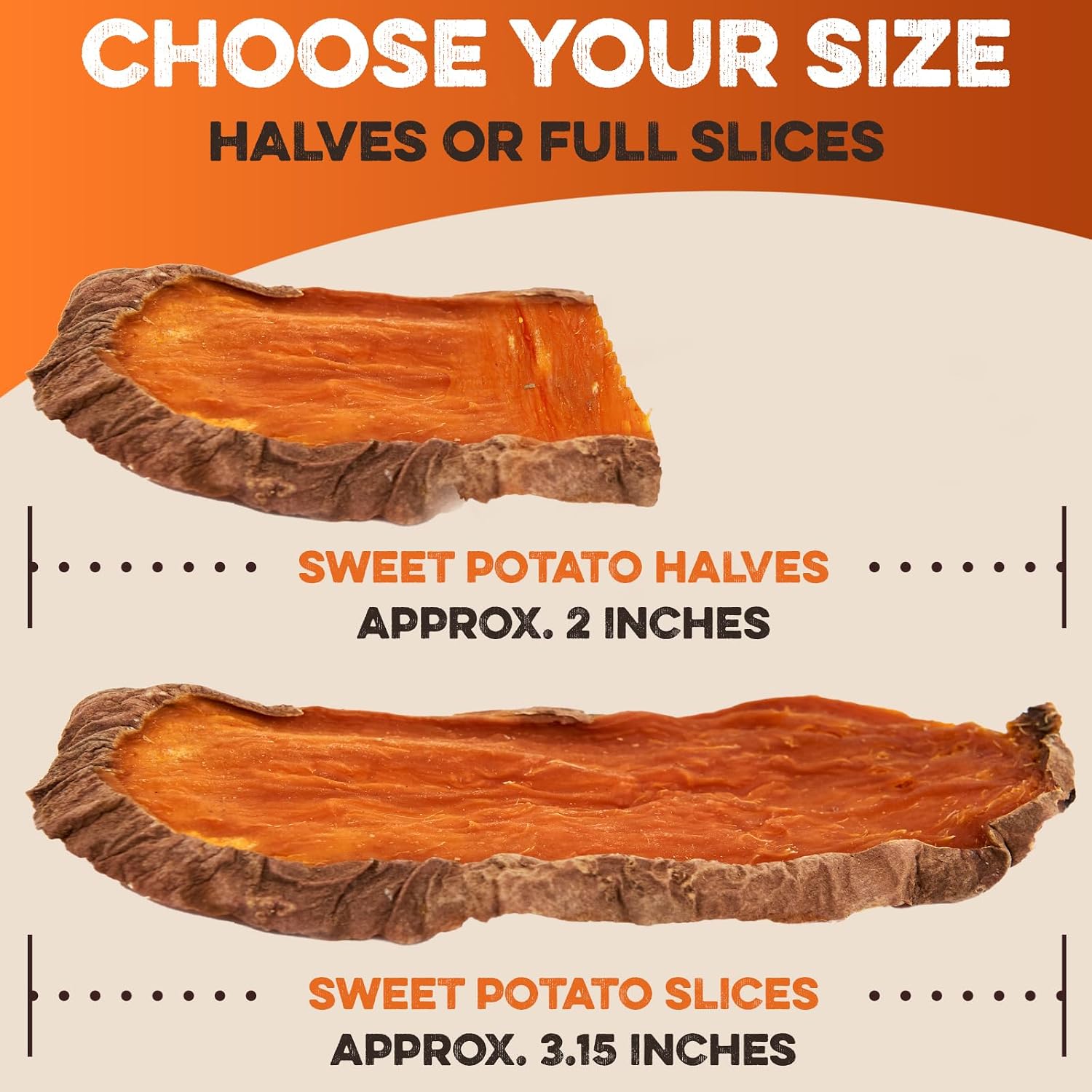 BRUTUS & BARNABY Dried Sweet Potato Dog Treats & Chews, Full Slices, 14 oz | Single ingredient, healthy, hypoallergenic; gentle on sensitive stomachs. Made in USA, thick cut for large breeds