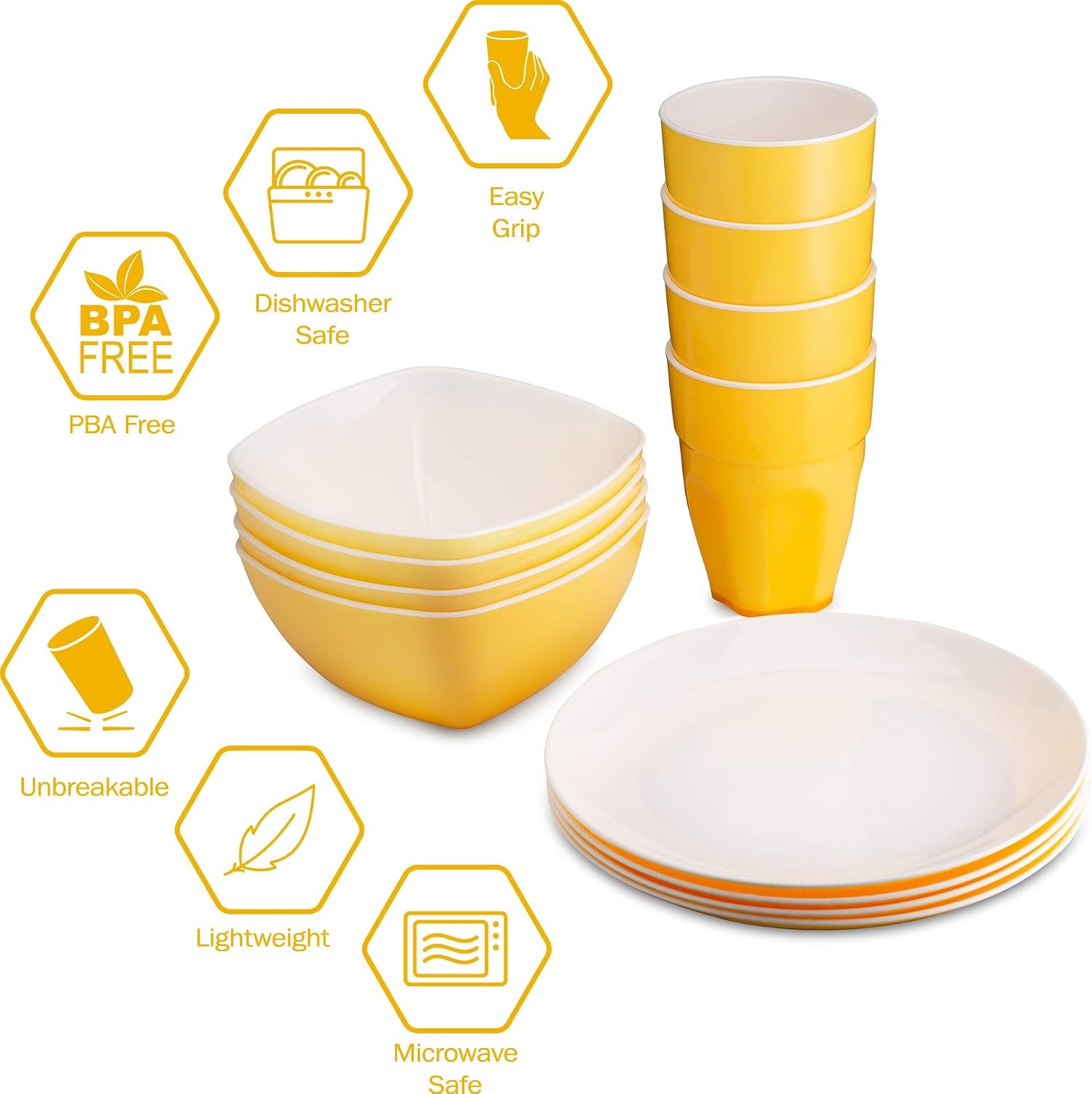 Reusable Plastic Party Dinnerware Set(12pcs) Ideal For Kids Fancy Hard Plastic Plates