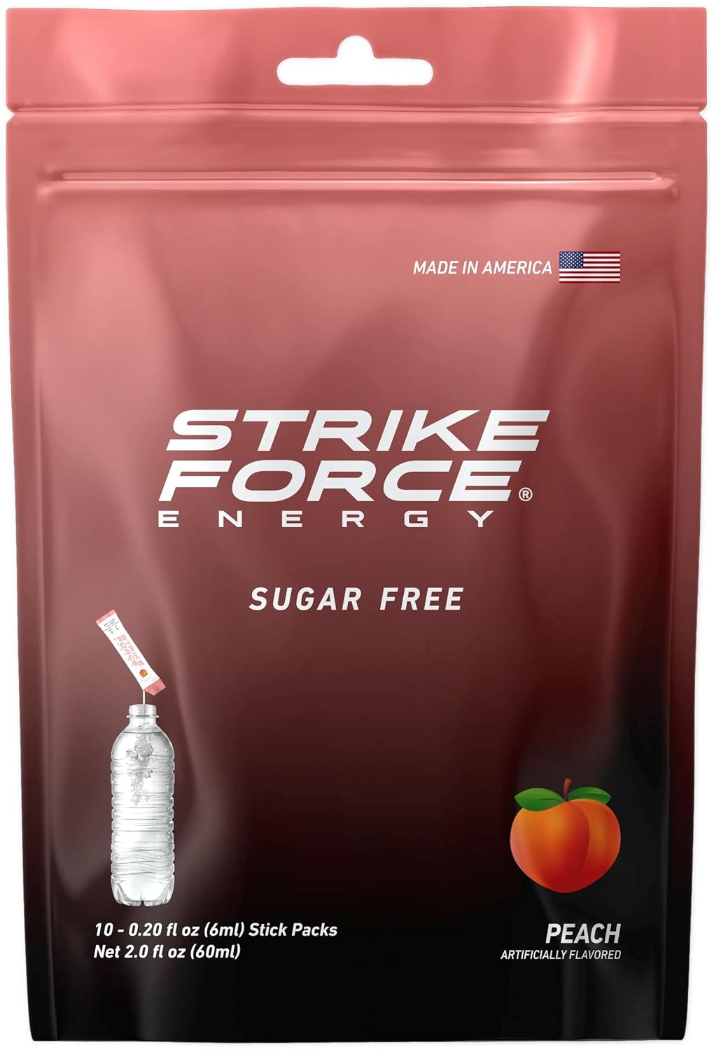 Strike Force Energy Drink Mix - Original Flavor - Natural Tasting Caffeine Drink - Turn Any Drink into a Healthy Energy Drink - Zero Calories, Keto Friendly, Sugar Free, Pre Workout (40 Liquid Packs)