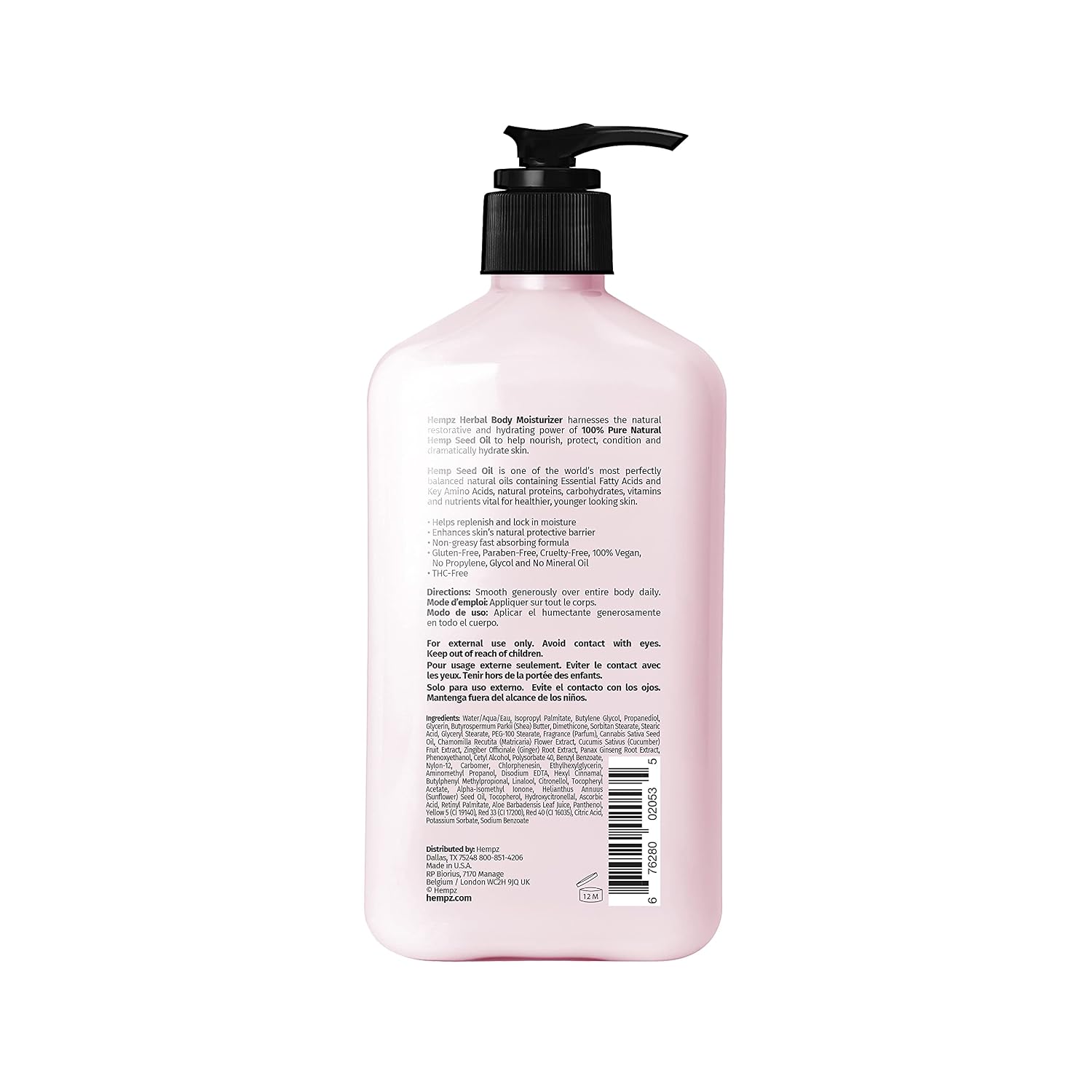 HEMPZ Body Lotion - Sweet Pineapple and Honey Melon - Daily Moisturizing Cream - 17oz