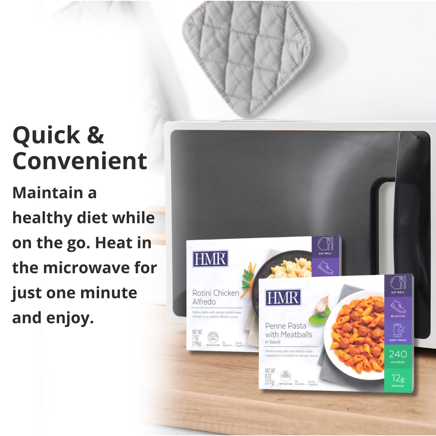 HMR Variety Entrée Meals Pack, 5 Ready-to-Eat Favorites | Entrée Variety Pack – Assorted Ready Meals – Microwave-Friendly – 5 Meals – Shelf Stable