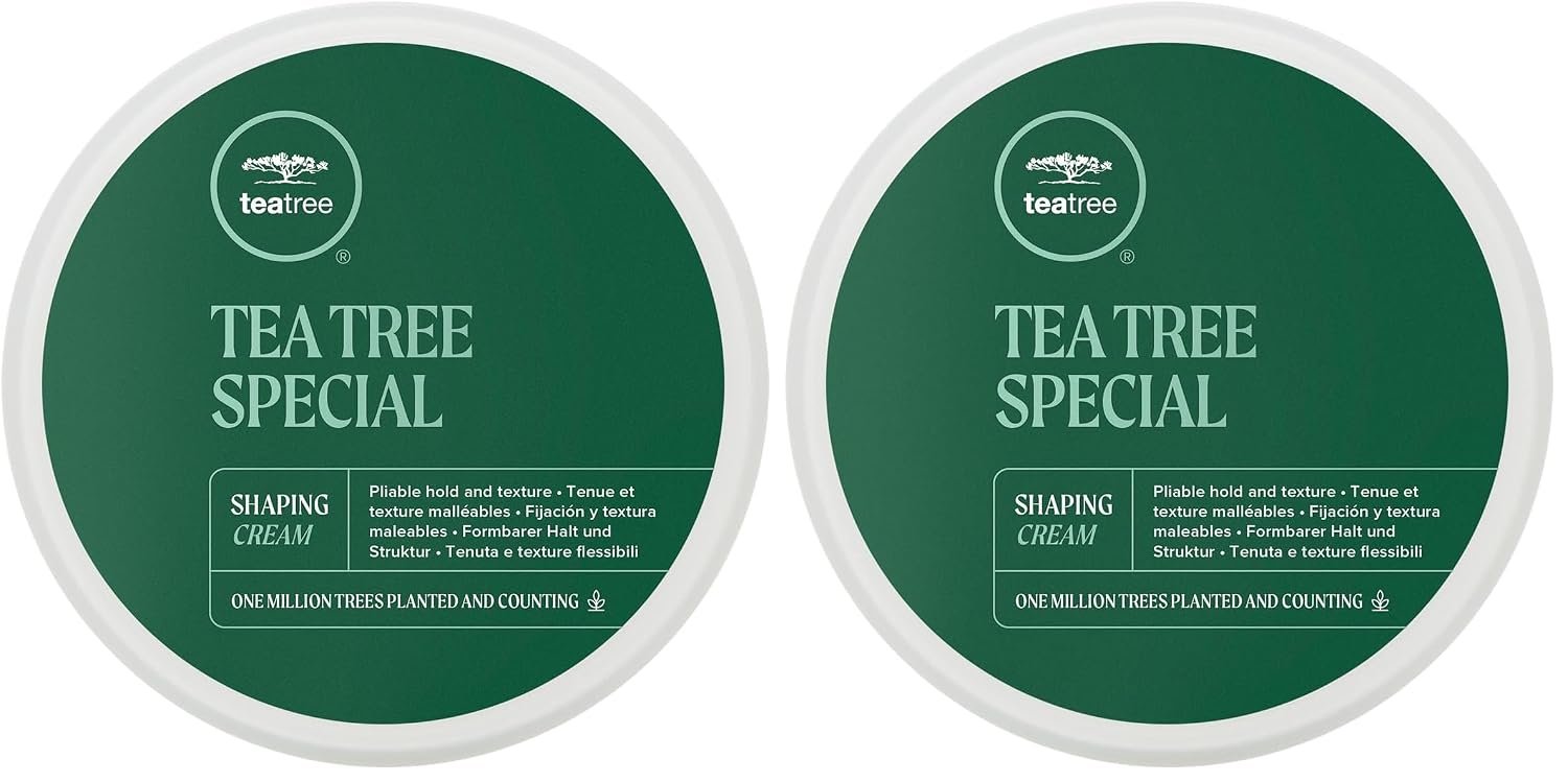 Tea Tree Shaping Cream, Hair Styling Cream, Long-Lasting Hold, Matte Finish, For All Hair Types