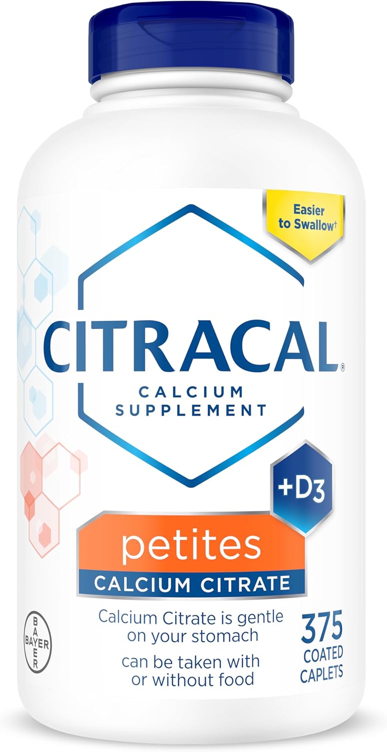 Citracal Petites- Calcium Citrate with Vitamin D3, Bone Health Support, Calcium Supplement for Ages 12+, 375 Count (Packaging May Vary)