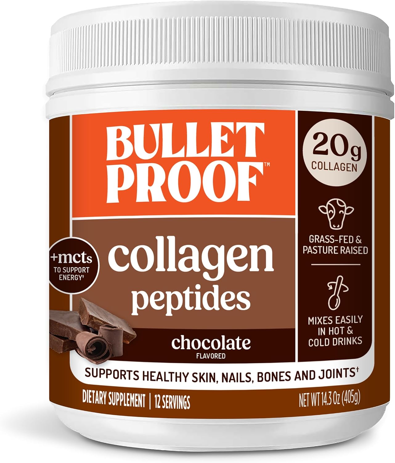 Bulletproof Unflavored Collagen Peptides Protein Powder, 17.6 oz | 20g Grass-Fed Pasture-Raised Collagen Protein and Amino Acids for Skin, Bones and Joints