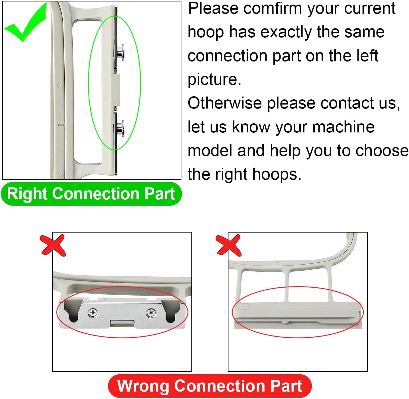 Sew Tech 3pcs Embroidery Hoops for Brother, 1x2.5 4x4 4x6.75in Frame Set