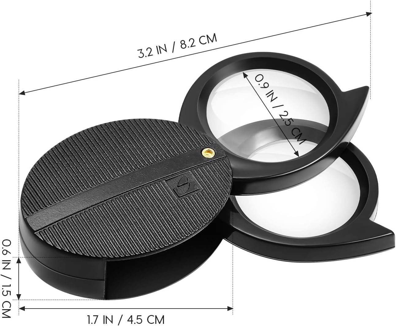 ULTECHNOVO Pocket Magnifying Glass 5X Folding Handheld Portable Magnifier