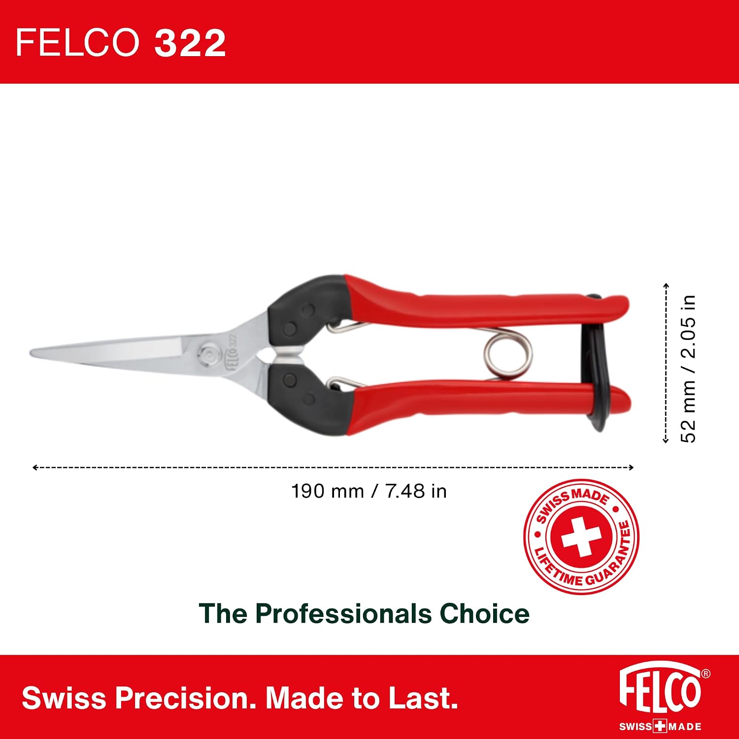 Felco F310 Pruning Snips – 7.3" Lightweight Garden Clippers for Fine Trimming & Harvesting | Pruning Shears for Gardening | Garden Snips and Pruners with Forged Aluminum Handles, Precision Tip
