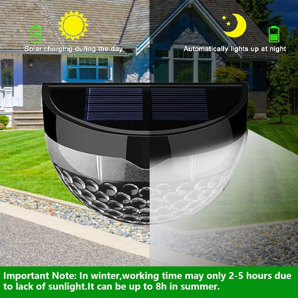 KBP Solar Fence Lights Outdoor Decorative Garden Lights Waterproof Wall Lights for Patio, Yard, Stairway (White)