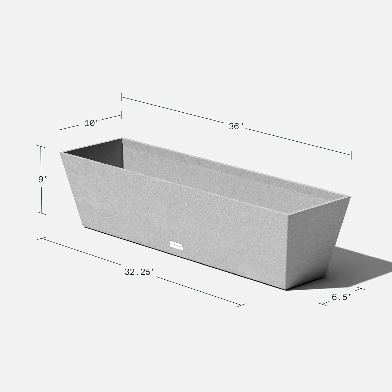 Veradek Pure Series Window Box Planter - Tapered Outdoor Planter | Made From Durable Plastic With Pre-Drilled Drainage Holes. Modern Patio/Tabletop Décor for Plants and Flowers