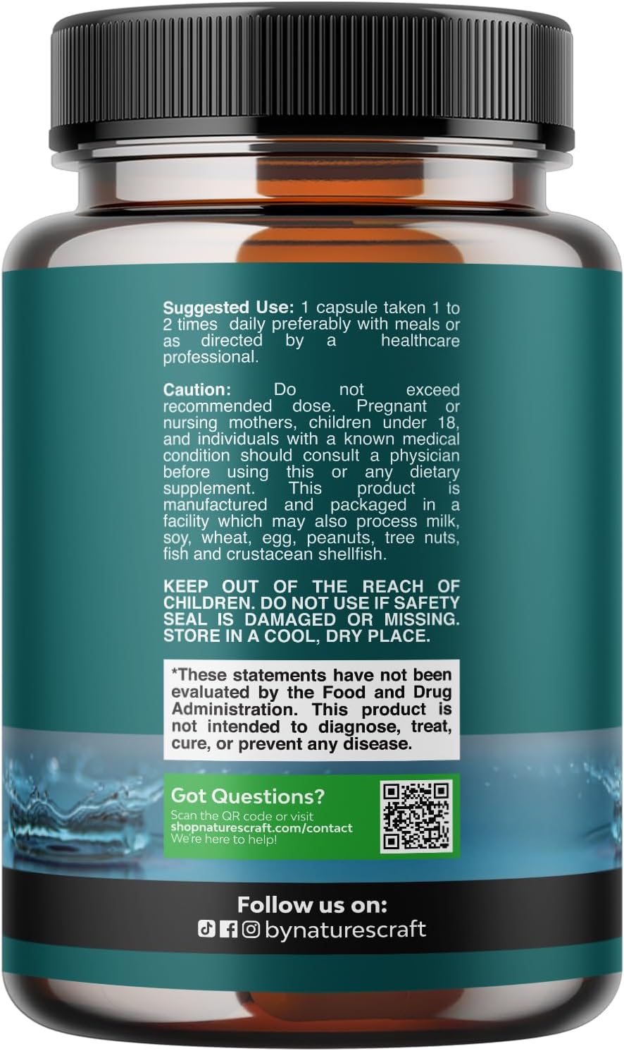 Water Away Herbal Diuretic Pills High Strength - Fluid Retention Supplement with Dandelion Leaf Extract & Green Tea for Bloating Relief for Women &