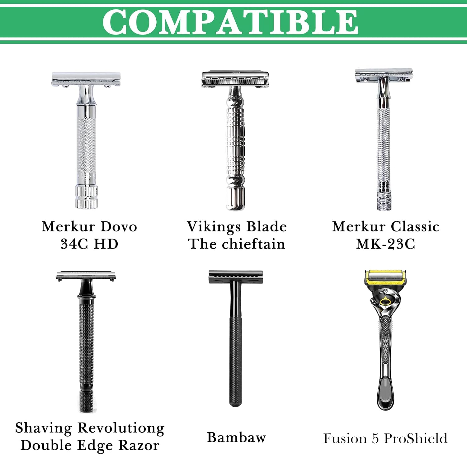 Linkidea Shower Shaving Brush Stand, Safety Razor Holder, Compatible with Vikings Blade Chieftain, Emperor Augustus Razor (Brushed Nickel)