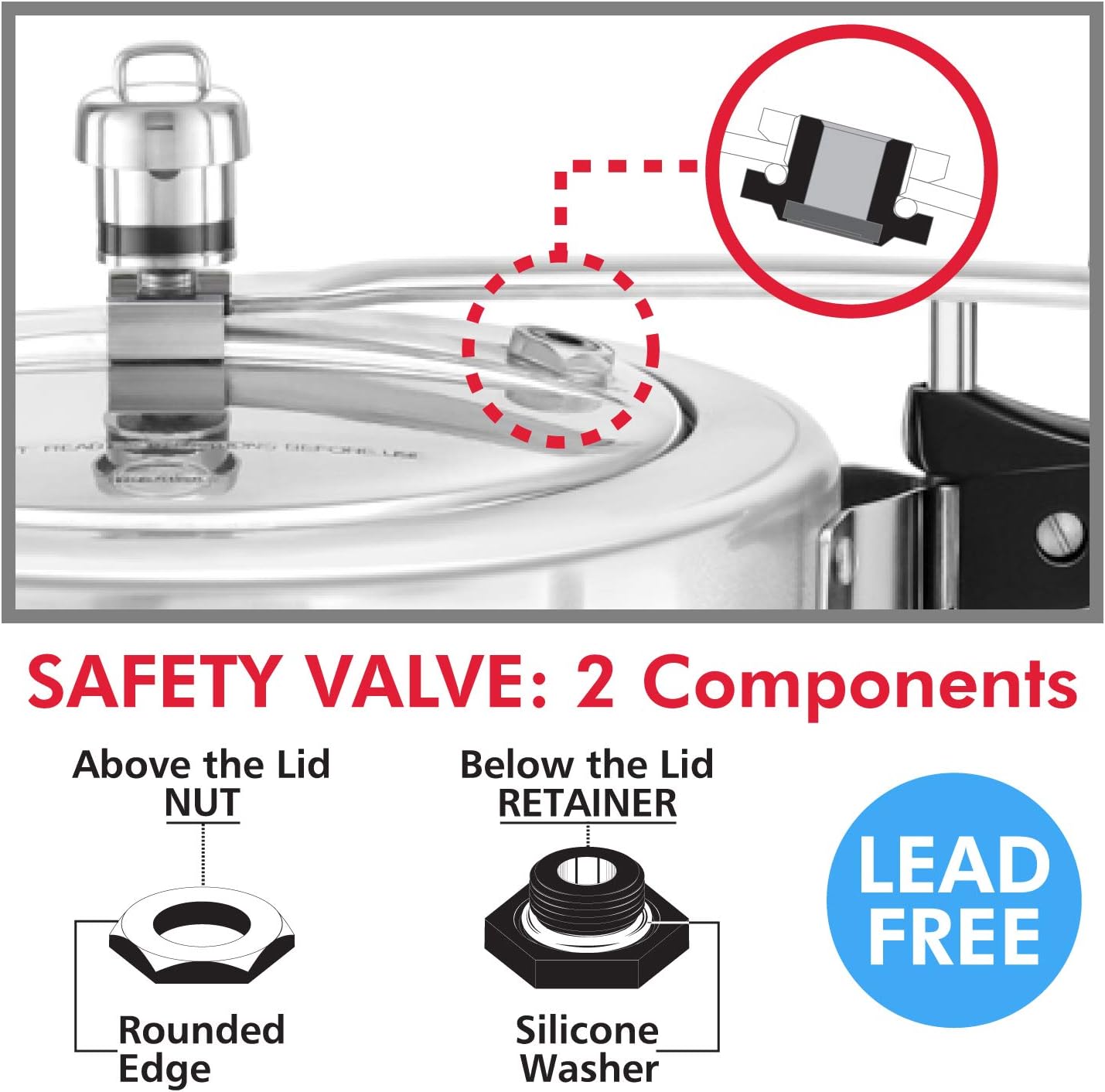 Hawkins B1010 3 Piece Pressure Cooker Safety Valve - B1010-3pcSet