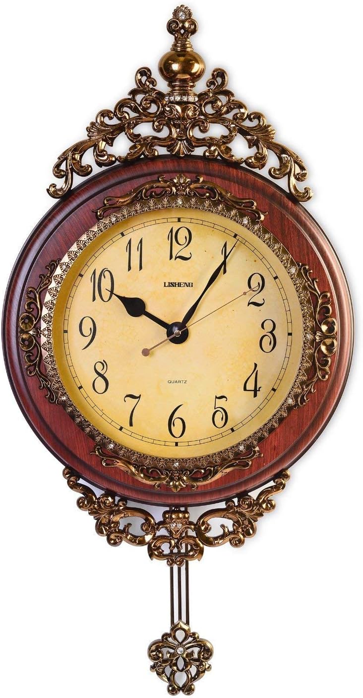 SHISEDECO 29.5" Large Vintage Antique Grandfather Pendulum Wall Clock, Blue