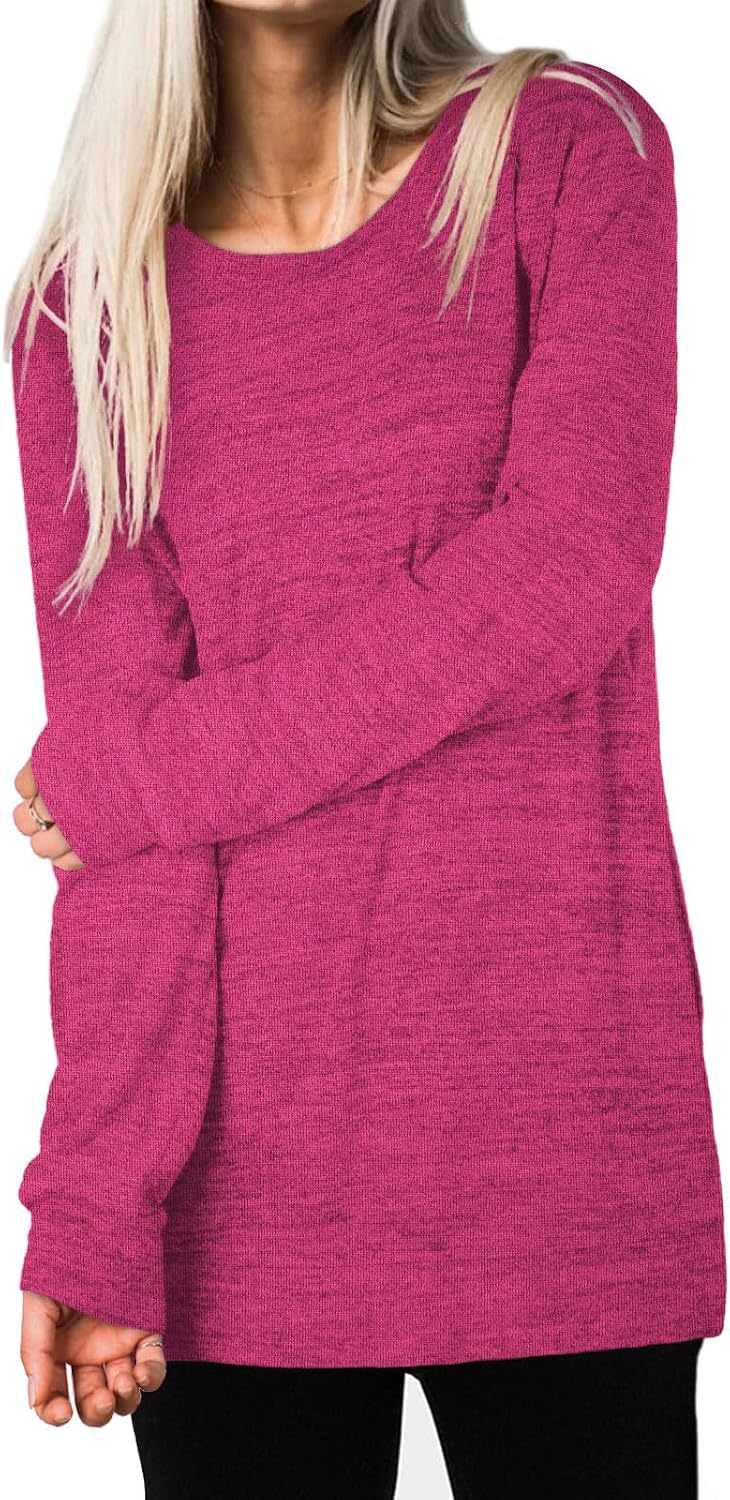 XIEERDUO Womens Casual Sweatshirts Long Sleeve Shirts Oversized With Pocket Tunic Tops S-3XL
