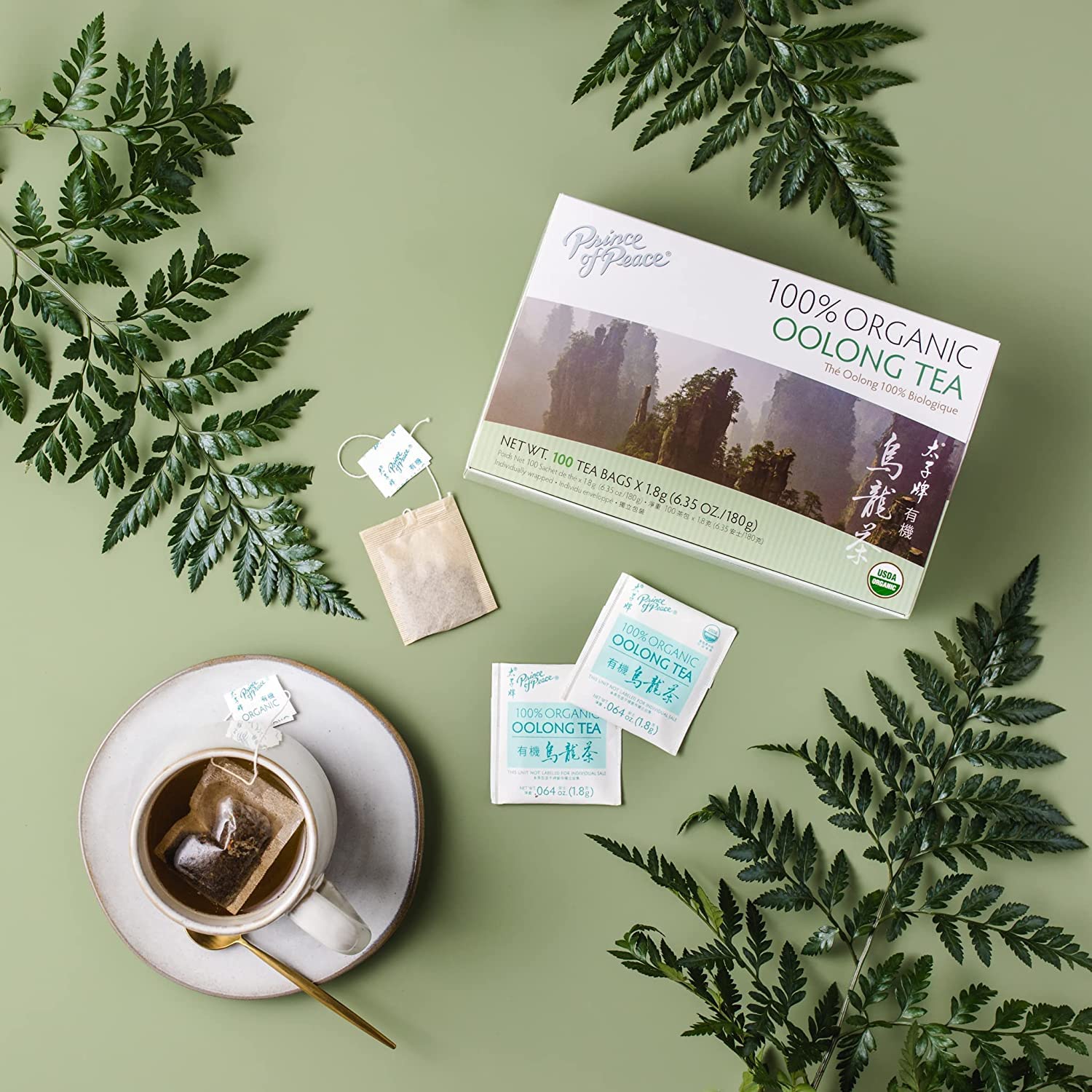Prince of Peace Organic Oolong Tea - 100 Tea Bags (Pack of 3)