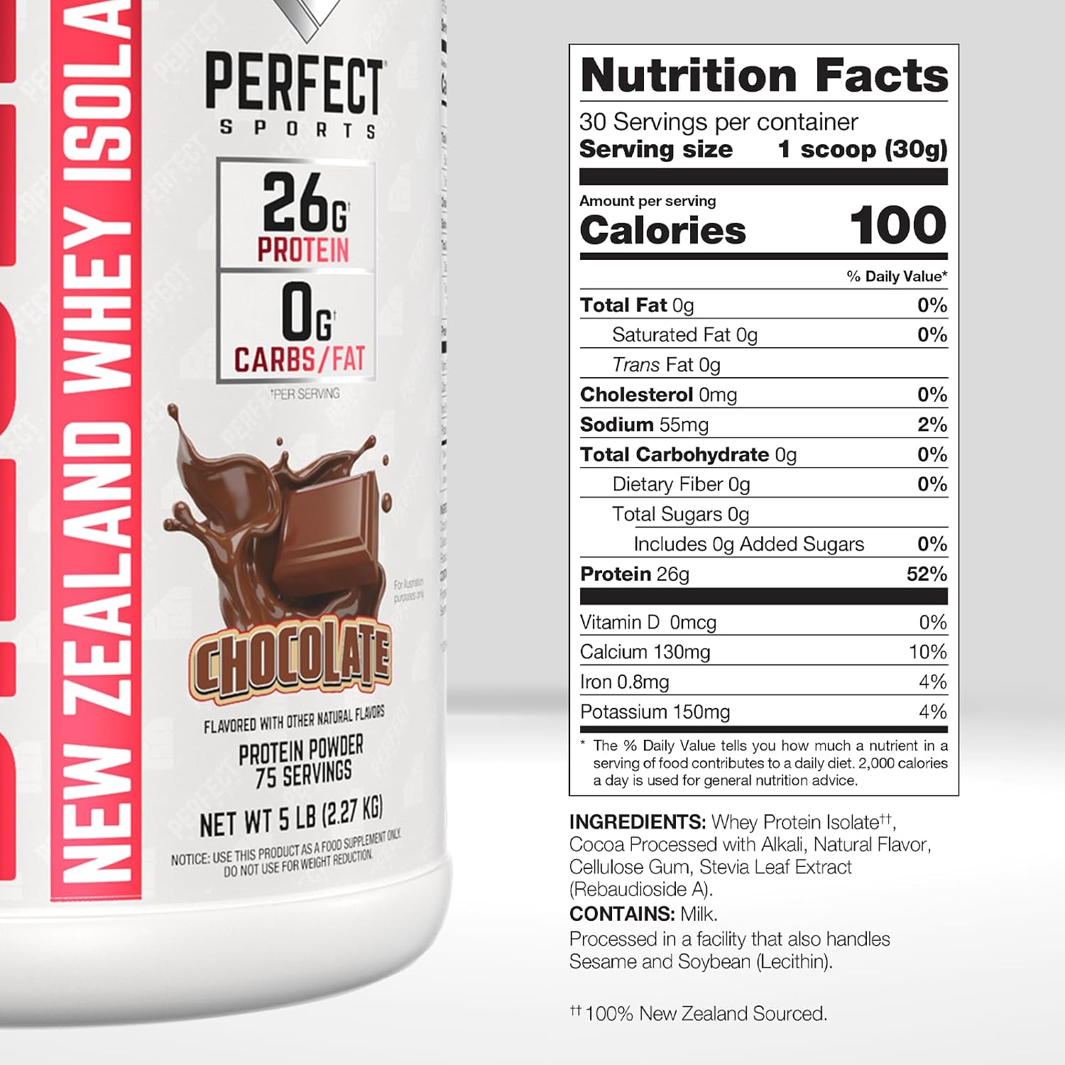 PERFECT SPORTS Diesel Whey Protein Isolate, Milk Chocolate, 2 lb