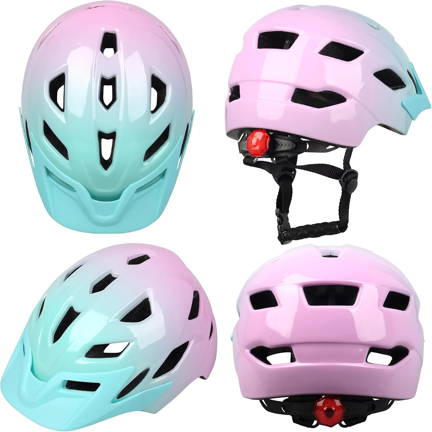 Kids Bike Helmet with LED Light for Youth Teen Toddler Boys Girls
