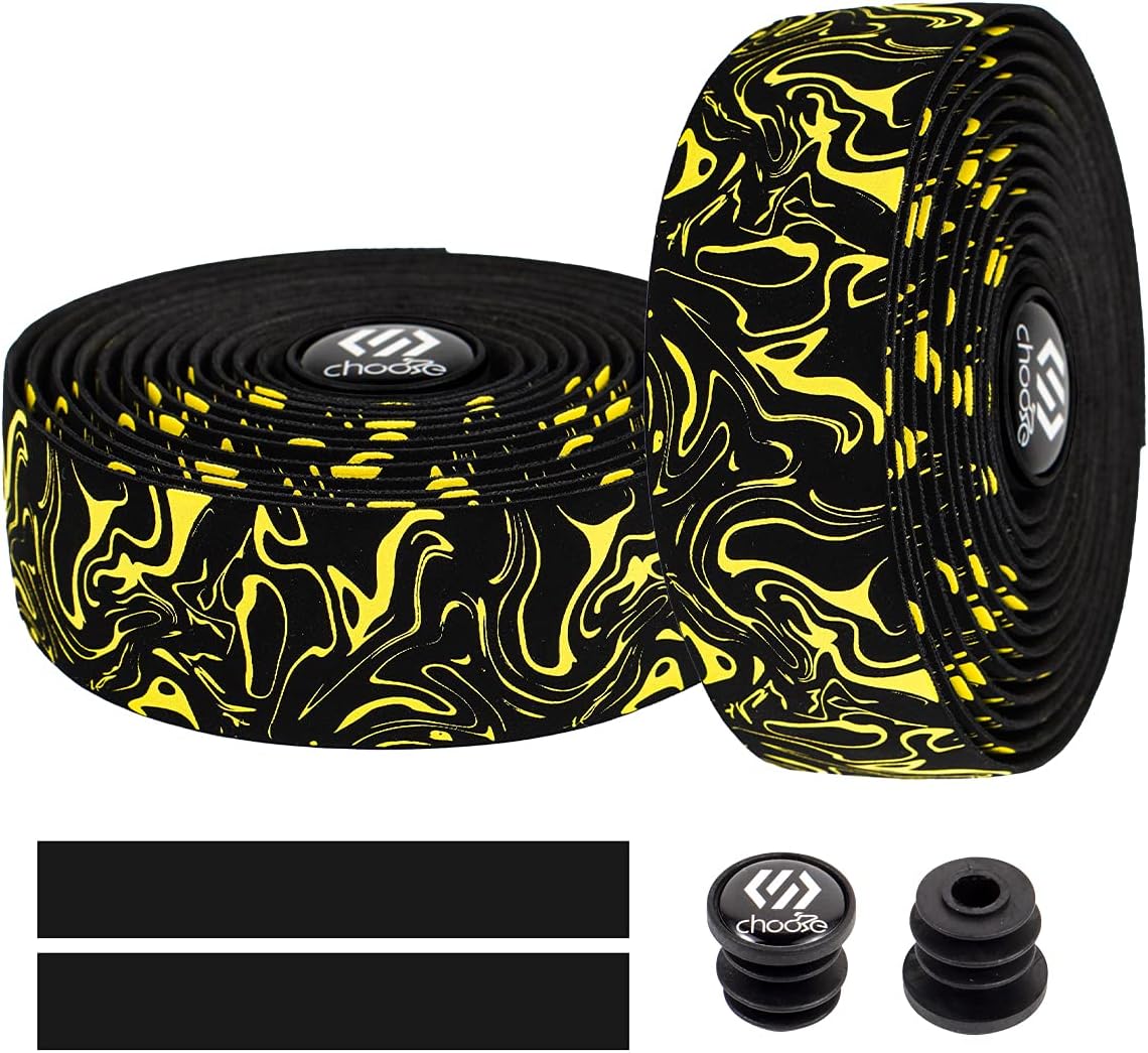 Chooee Road Bike Handlebar Tape,2PCS Bicycle Bar Tape,Red/Blue/Green/Yellow/Orange/Purple/Silver/Black