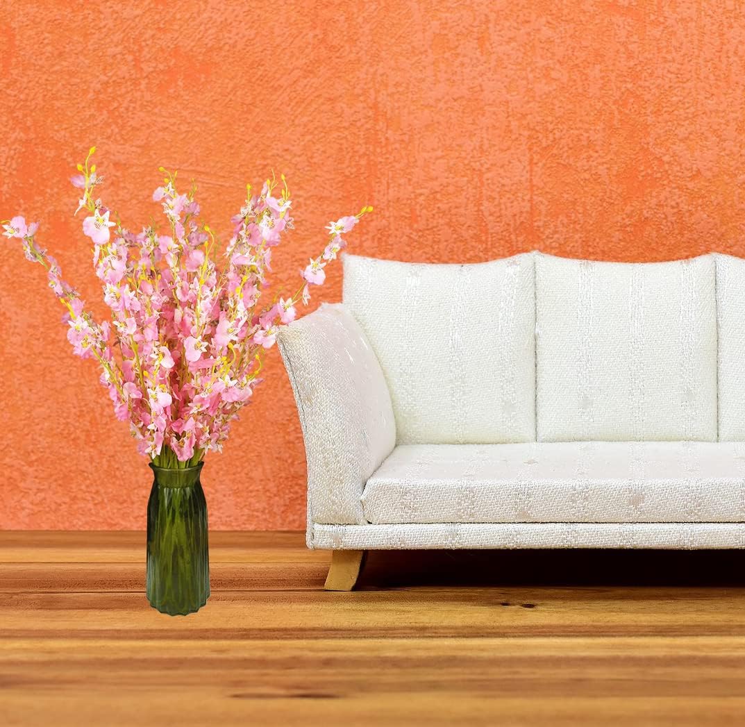 Yellow Artificial Flowers Orchids Silk Fake Flowers in Bulk, 12 Pcs (Each 38.5”), for Wedding Festive Party Home Office Decoration, No Include Vase