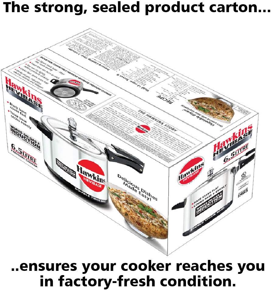 Hawkins Aluminium 5 Litre Hevibase Pressure Cooker, Induction Inner Lid Cooker, Silver (Ih50)