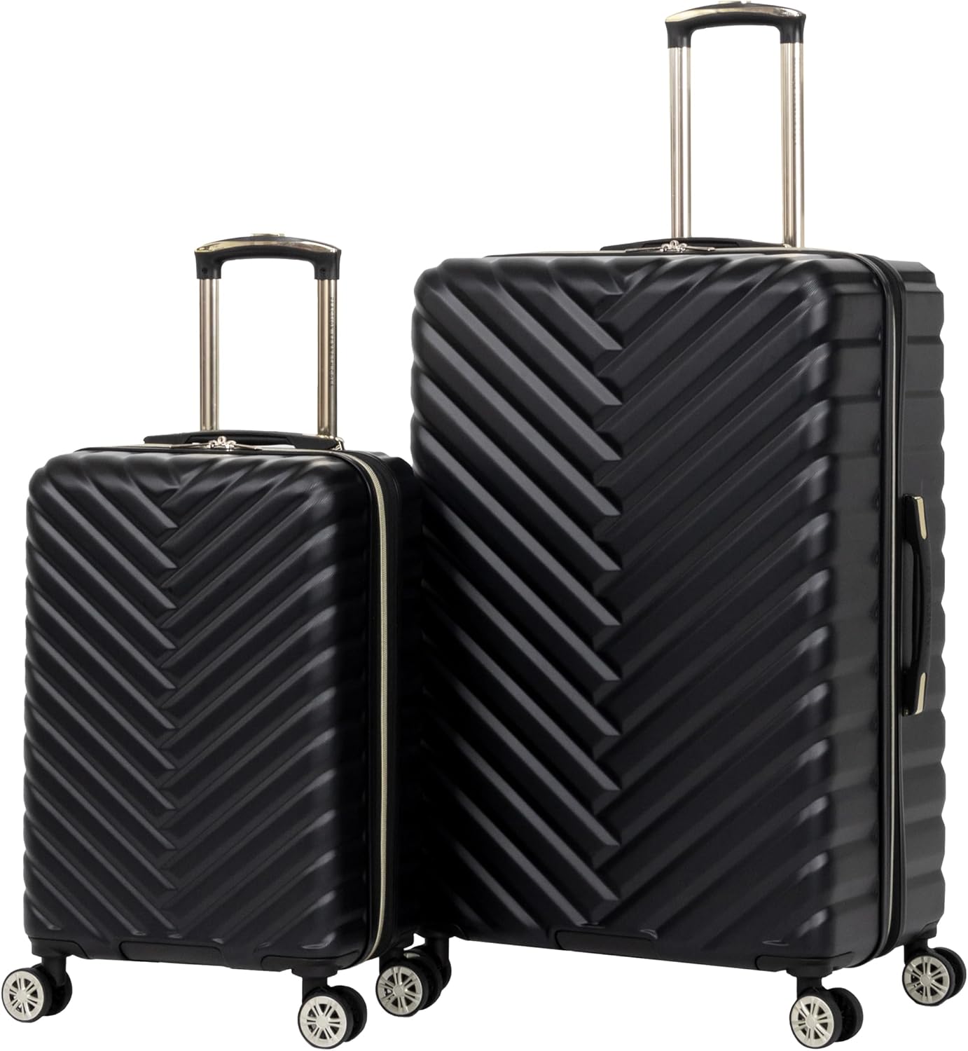 Kenneth Cole REACTION Madison Square Lightweight Hardside Chevron Expandable Spinner Luggage, Black, (28-Inch Checked)